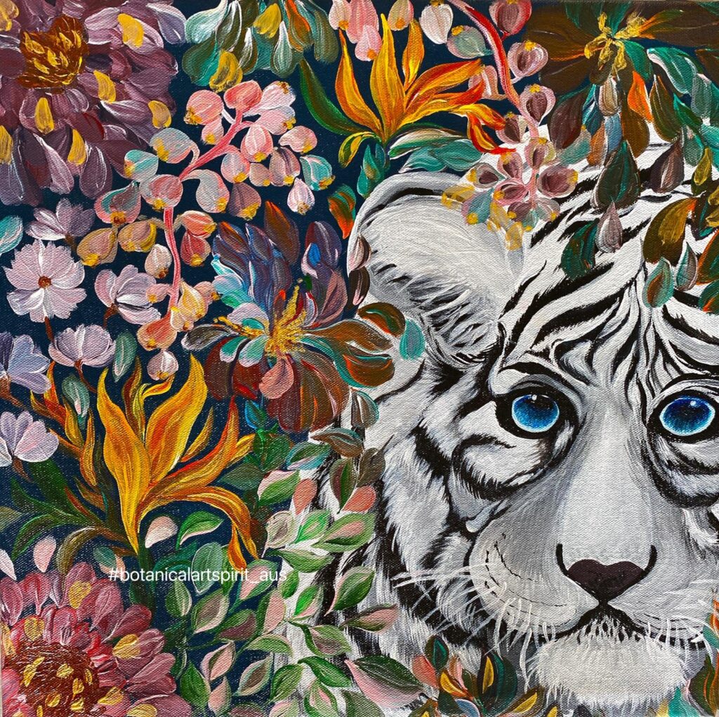 Hidden Eyes In The Secret Garden - White Tiger